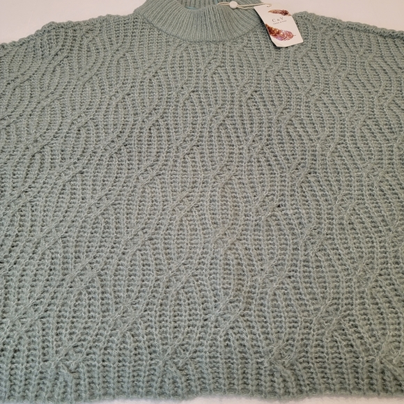 Chelsea & Violet Mock Neck Balloon Sleeve Cable Knit Sweater Size XXL NWT! - Picture 8 of 17